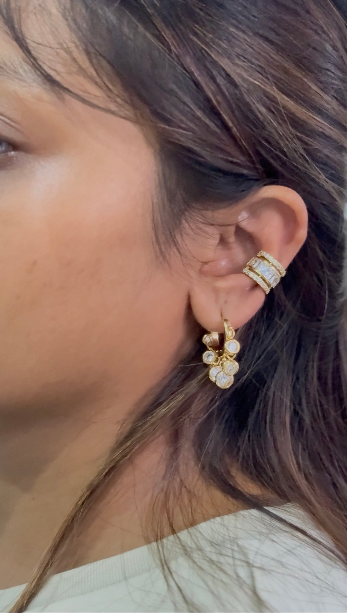 Crystal Crown Earcuff – No Piercing Royal Crystal Ear Cuff | Single Piece