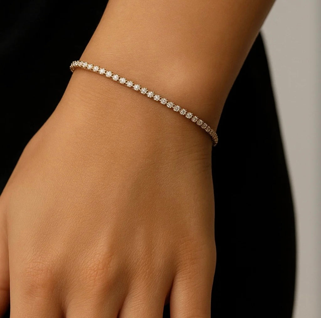 Thin Tennis Line Crystal Bracelet