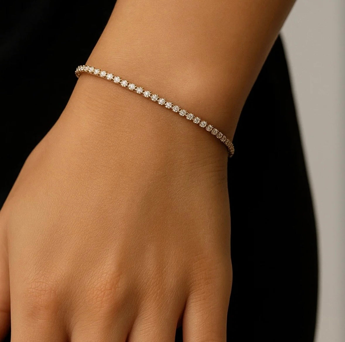 Thin Tennis Line Crystal Bracelet