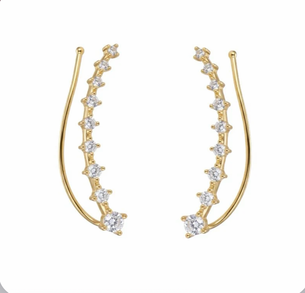 Kia Curve Clip-On Earrings | Elegant Curved Drop Earrings – No Piercing Needed