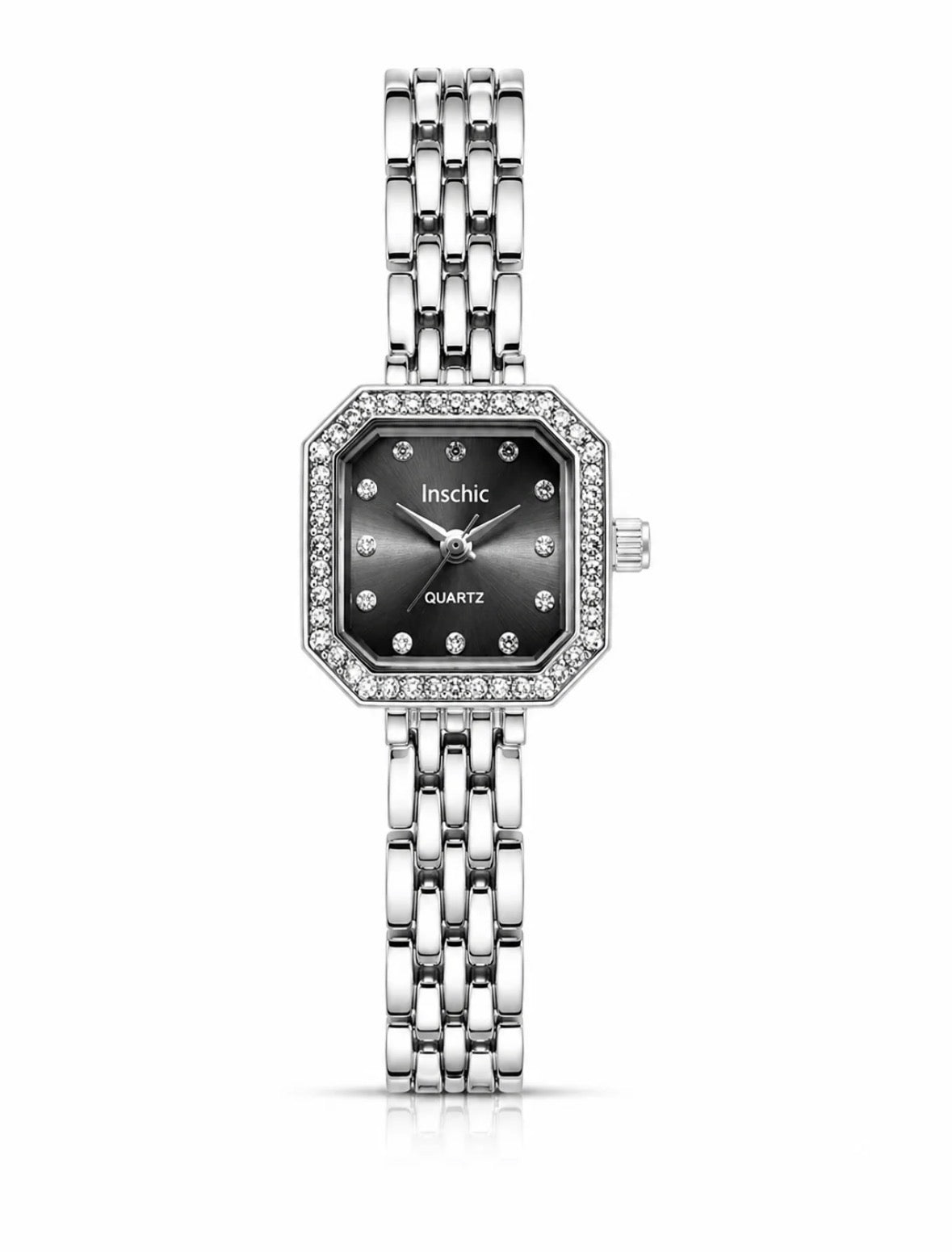 Luxe Timepiece – Crystal-Embellished Octagonal Women's Watch