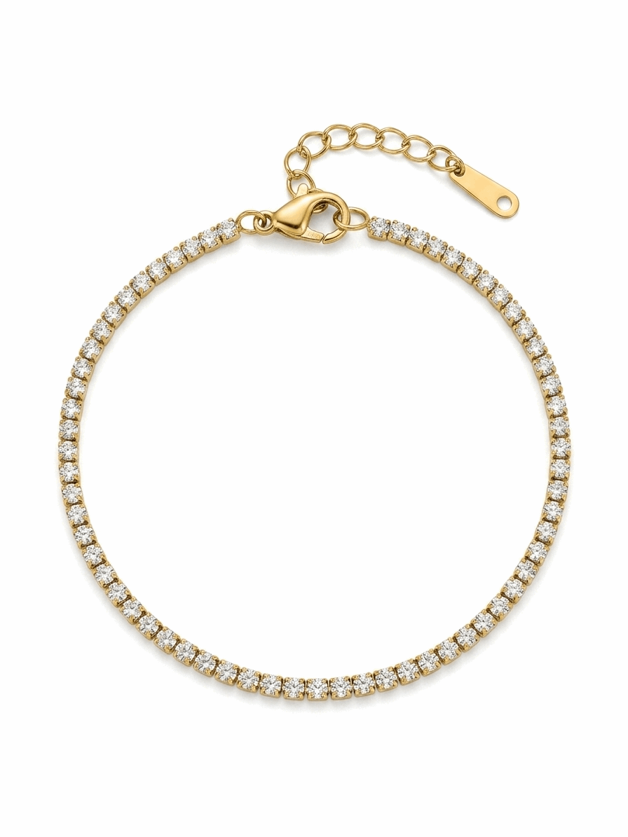 Thin Tennis Line Crystal Bracelet