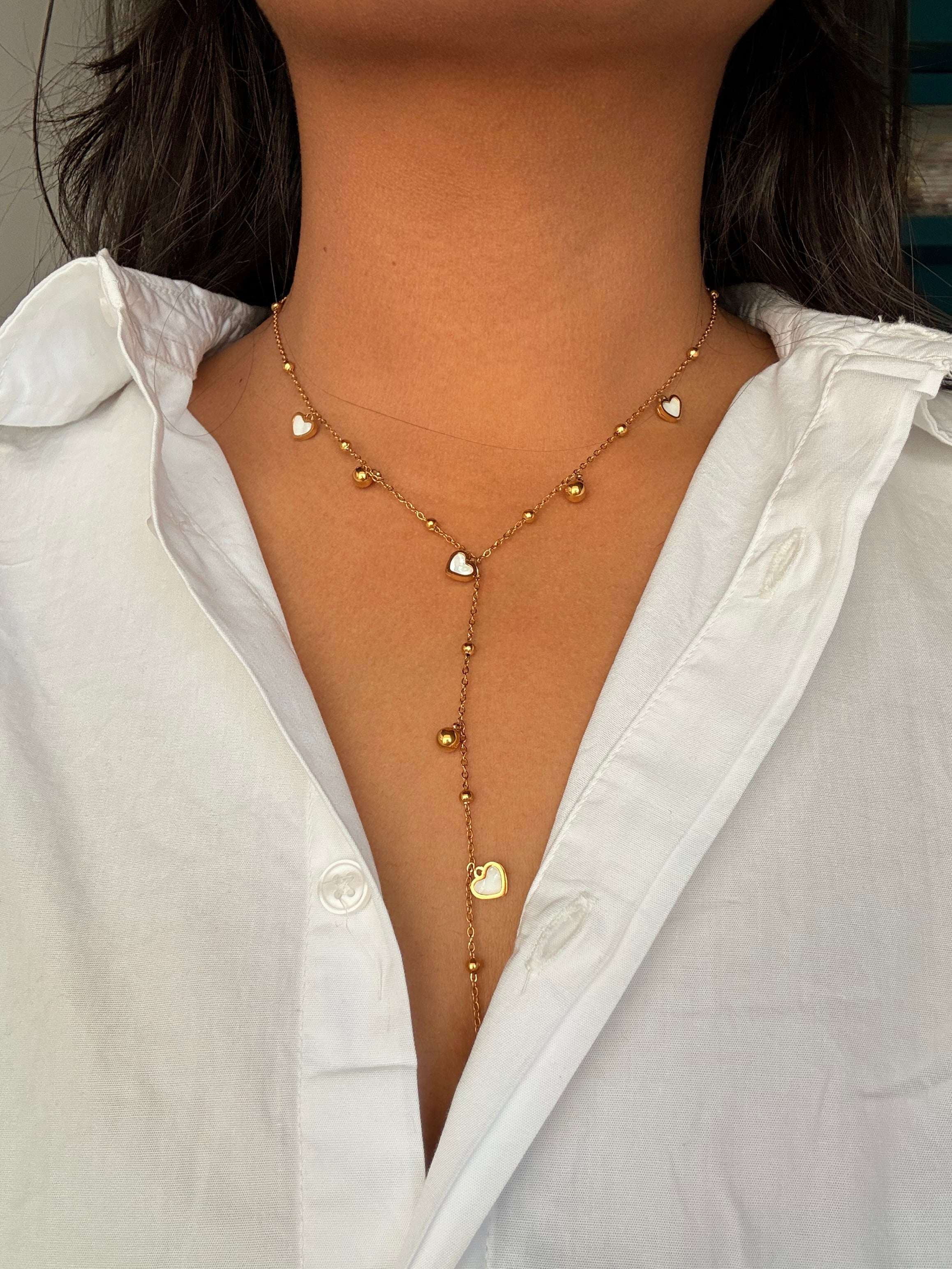 Falling Hearts Cascading Pendant Necklace
