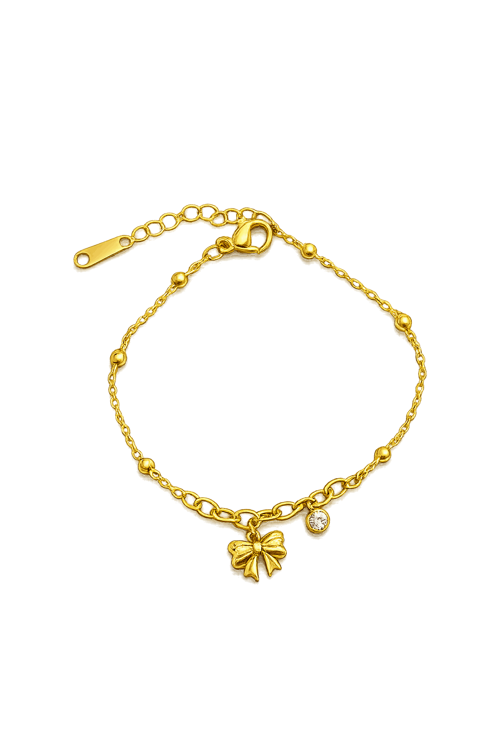 Bow Charm Gold Bracelet
