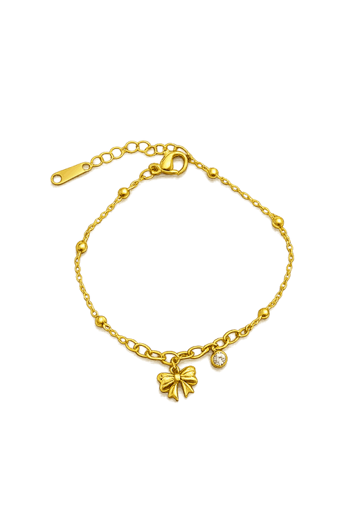 Bow Charm Gold Bracelet