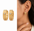 Statement Curve hoop Earrings | Bold Curved Gold Statement Studs