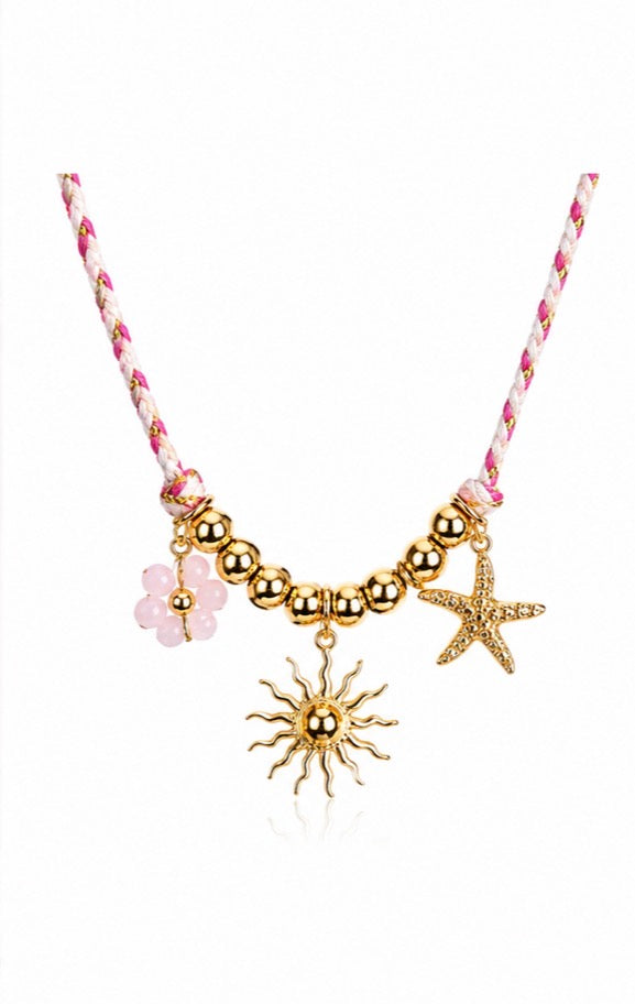 Pink beach girl necklace