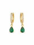 Green Shine Drop Danglers | Statement Earrings