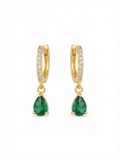 Green Shine Drop Danglers | Statement Earrings