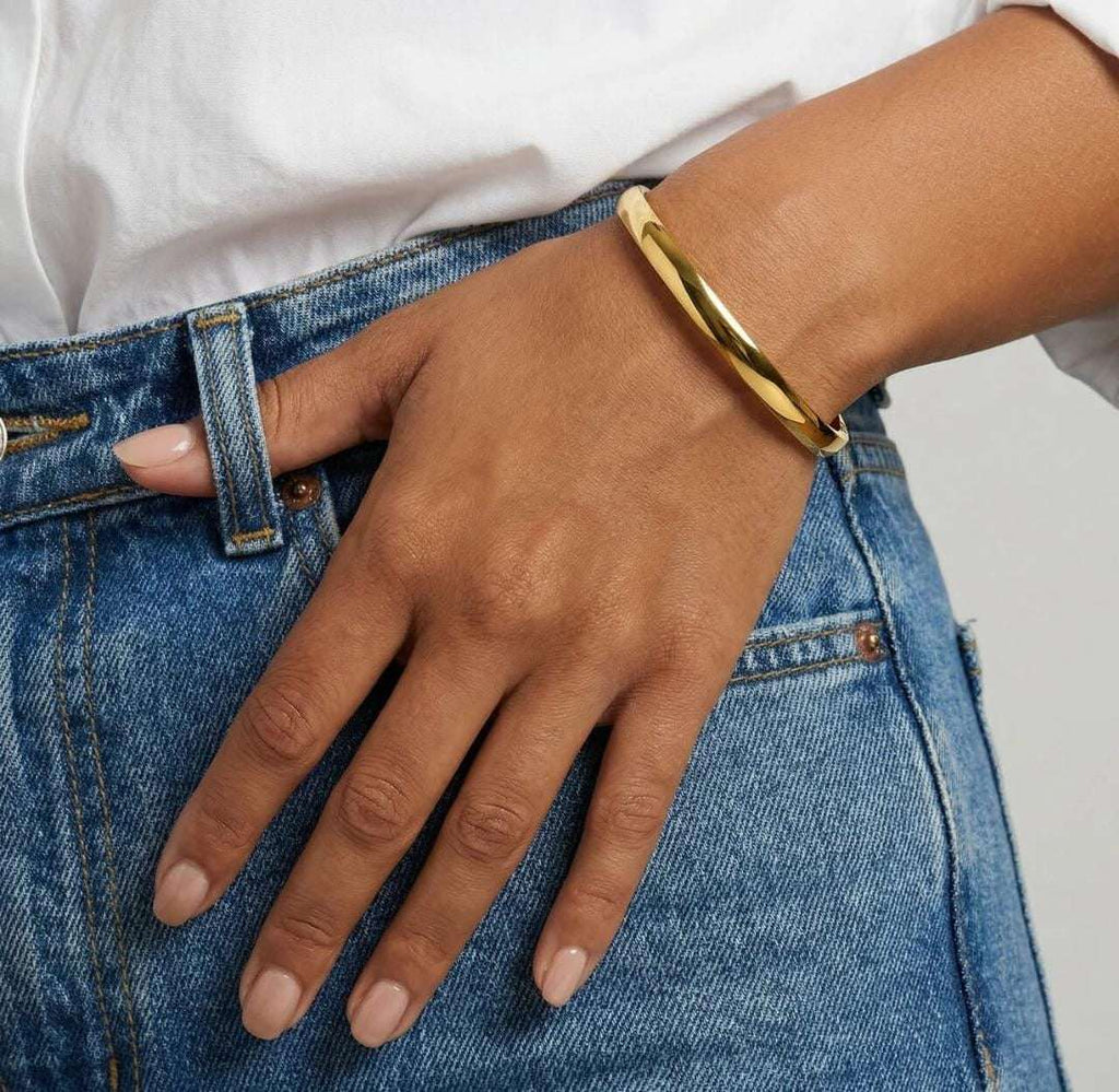 Simplicity Petite Kada | Gold Stainless Steel Bangle | 14cm & Above