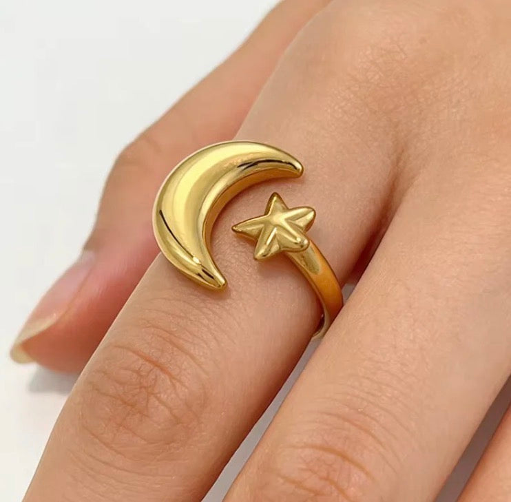 Star moon ring