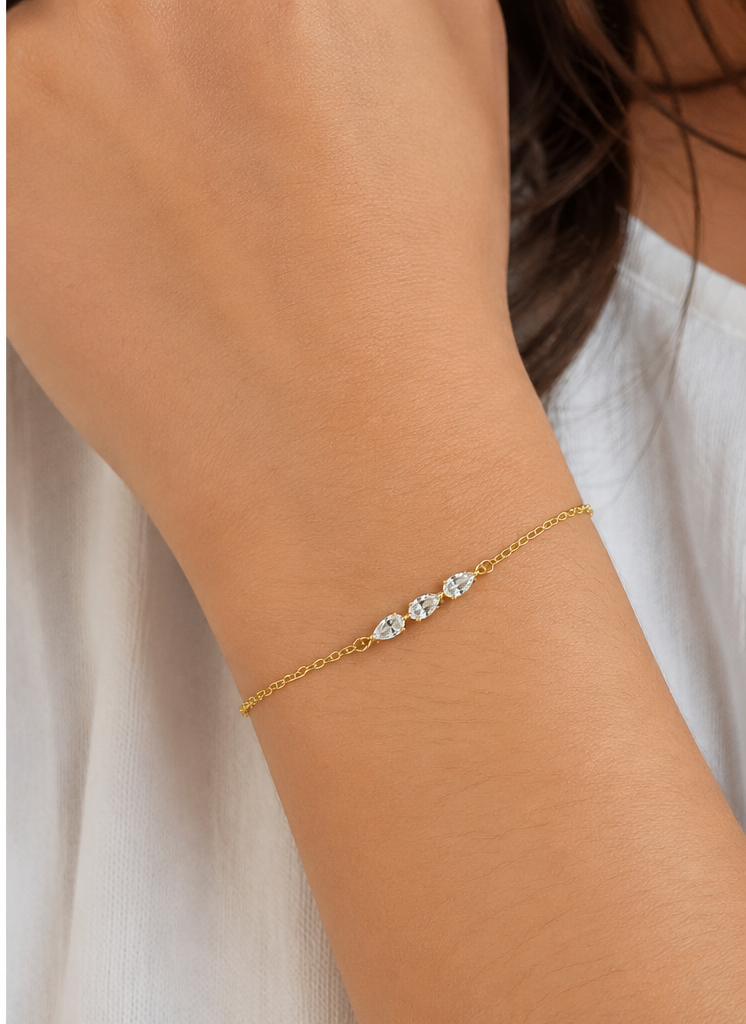Three Drop Shine Crystal Bracelet