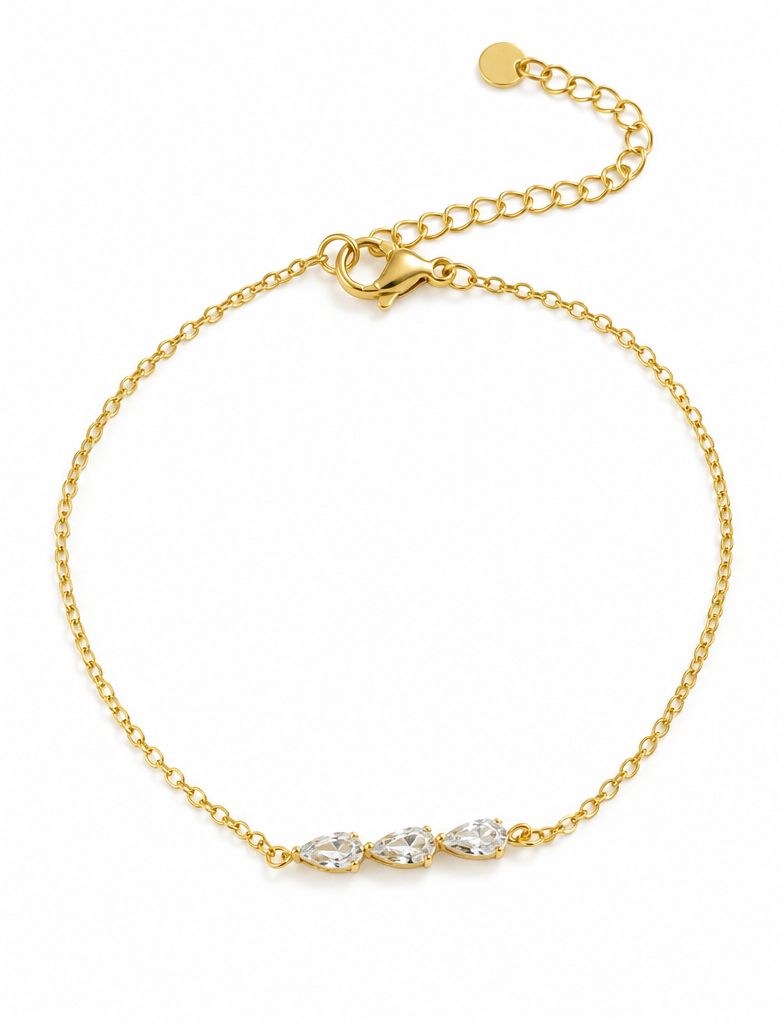 Three Drop Shine Crystal Bracelet