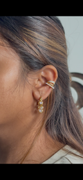Triple Pearl Earcuff – No Piercing Stacked Pearl Ear Cuff | Single Piece