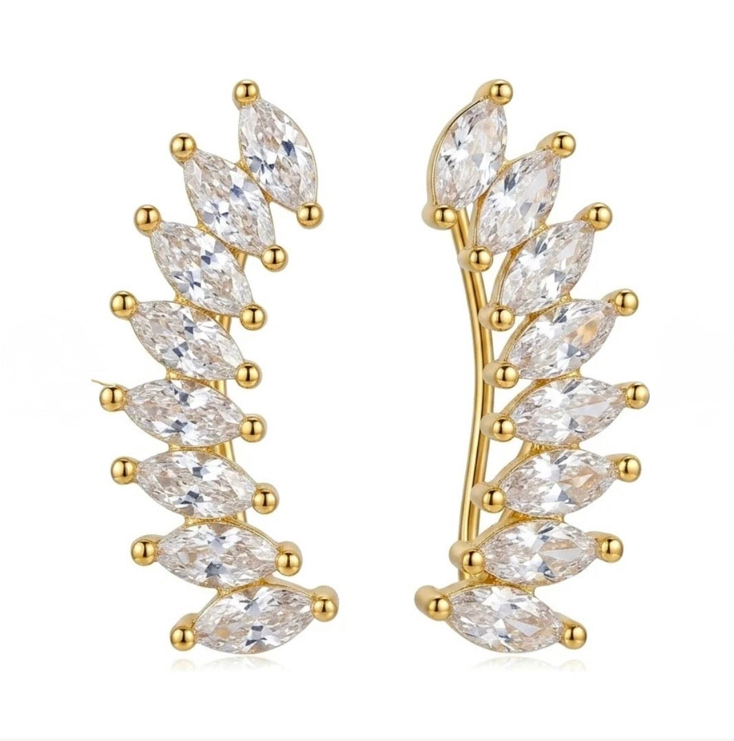 Crown gold clip ons