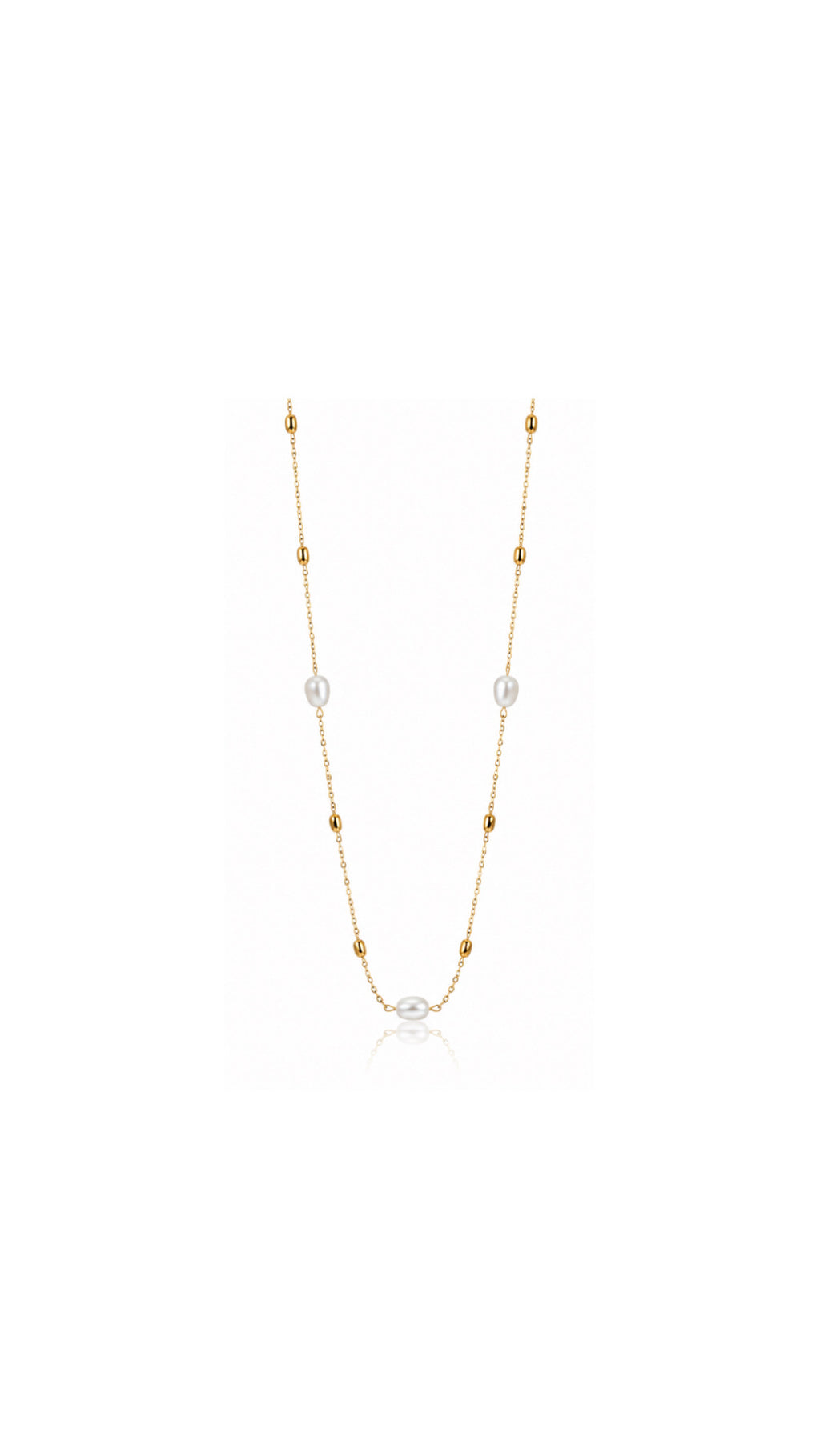 Pearly Gold Chain Necklace