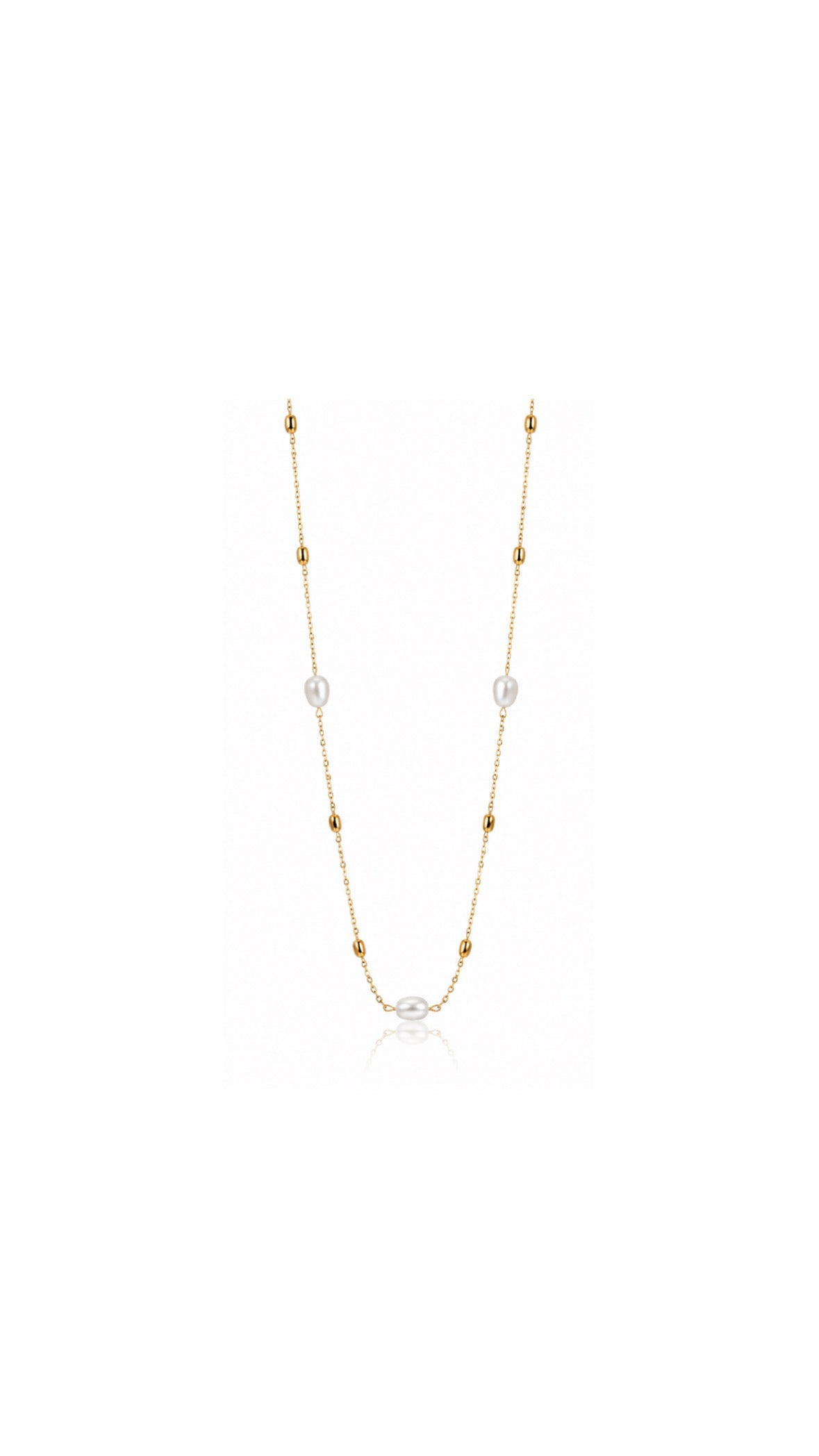 Pearly Gold Chain Necklace