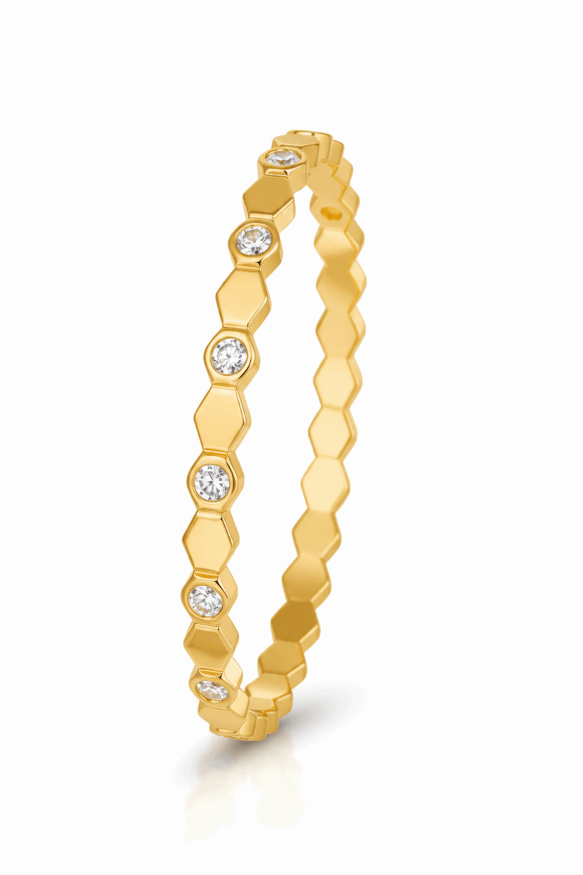 Honey Shine Petite Kada | Gold Stainless Steel Bangle | 14cm & Above