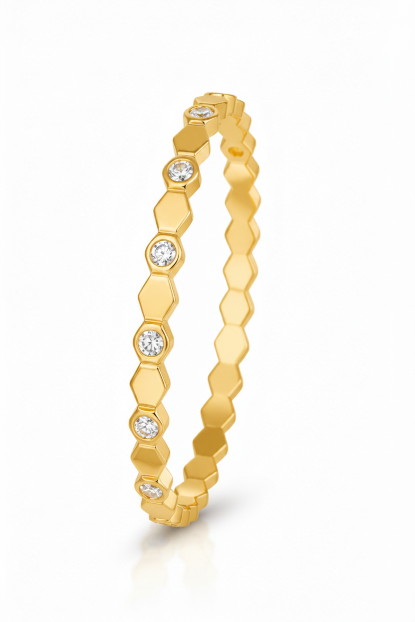 Honey Shine Petite Kada | Gold Stainless Steel Bangle | 14cm & Above