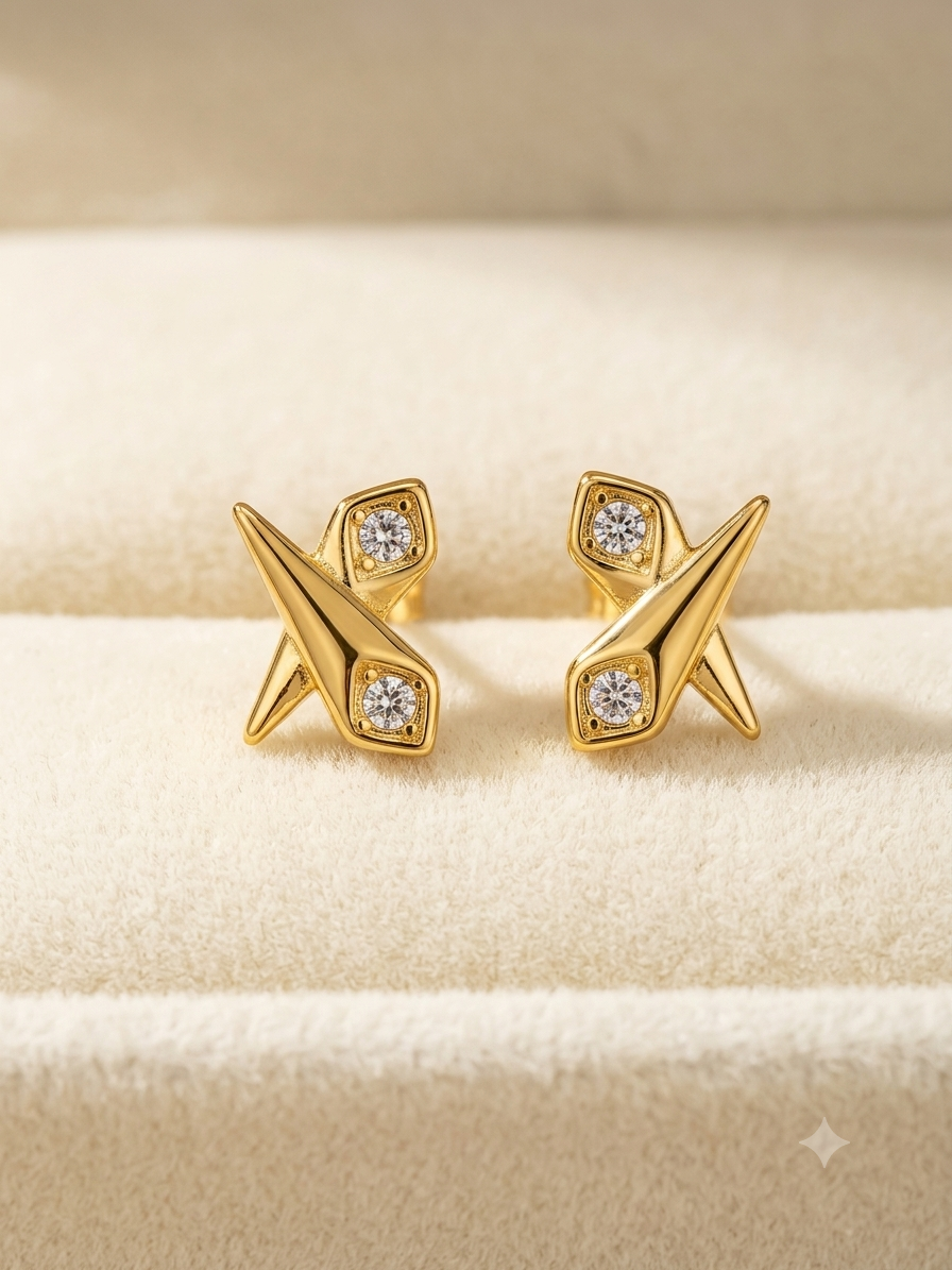 Cross shine earrings