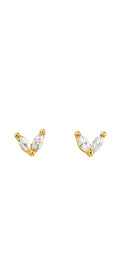 2 Leaf Stud | Gold Botanical Stainless Steel Earrings (Pair)