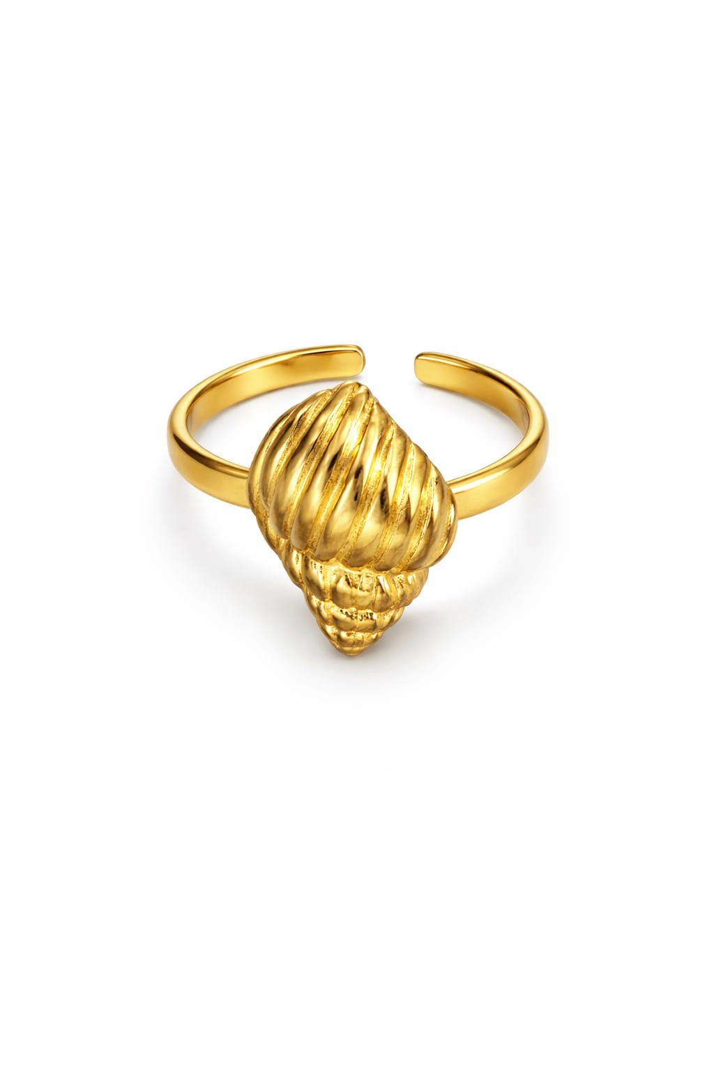 Shell Ring – Adjustable Ocean-Inspired Gold Ring