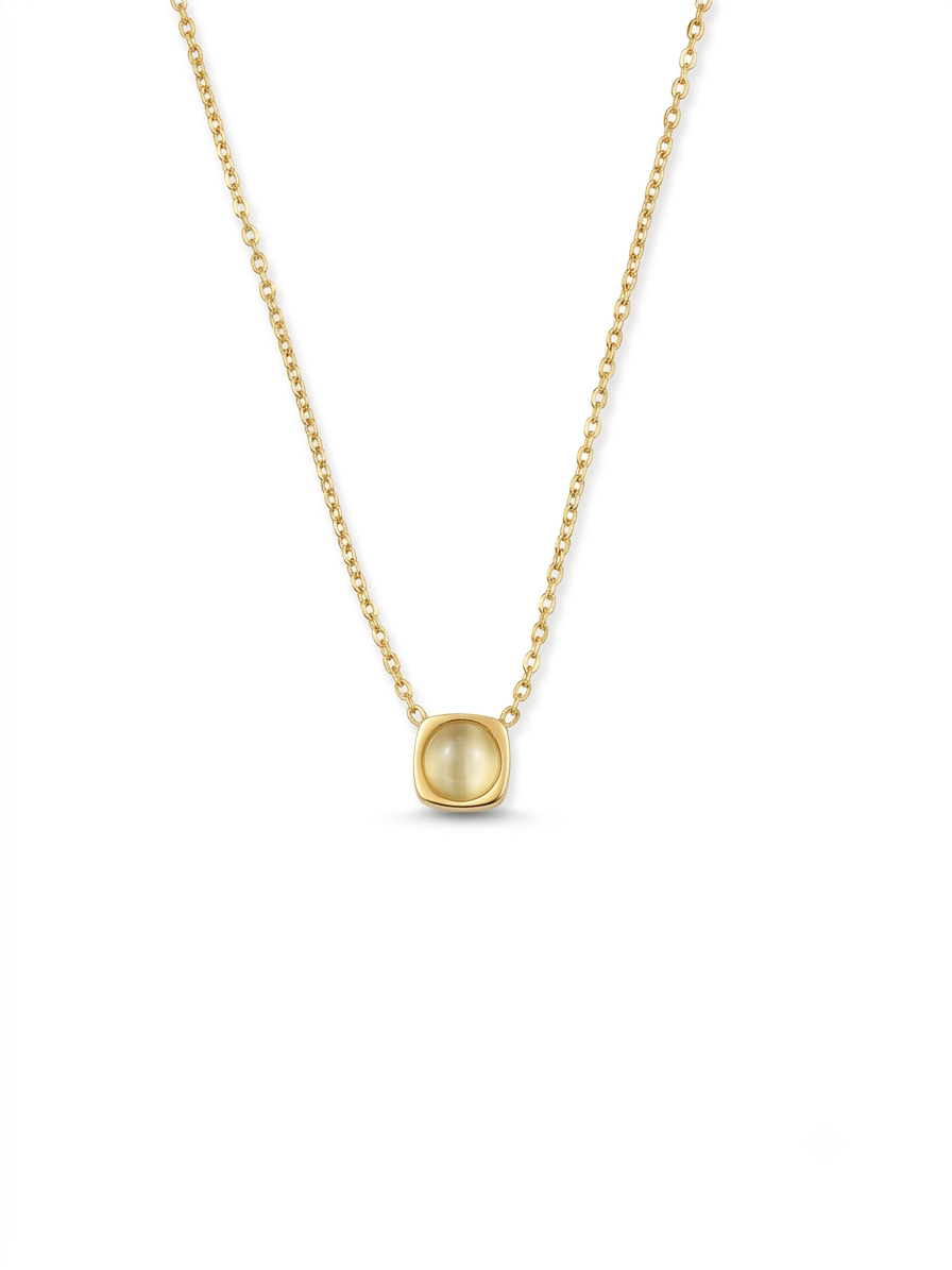 Gray Stone Pendant Necklace