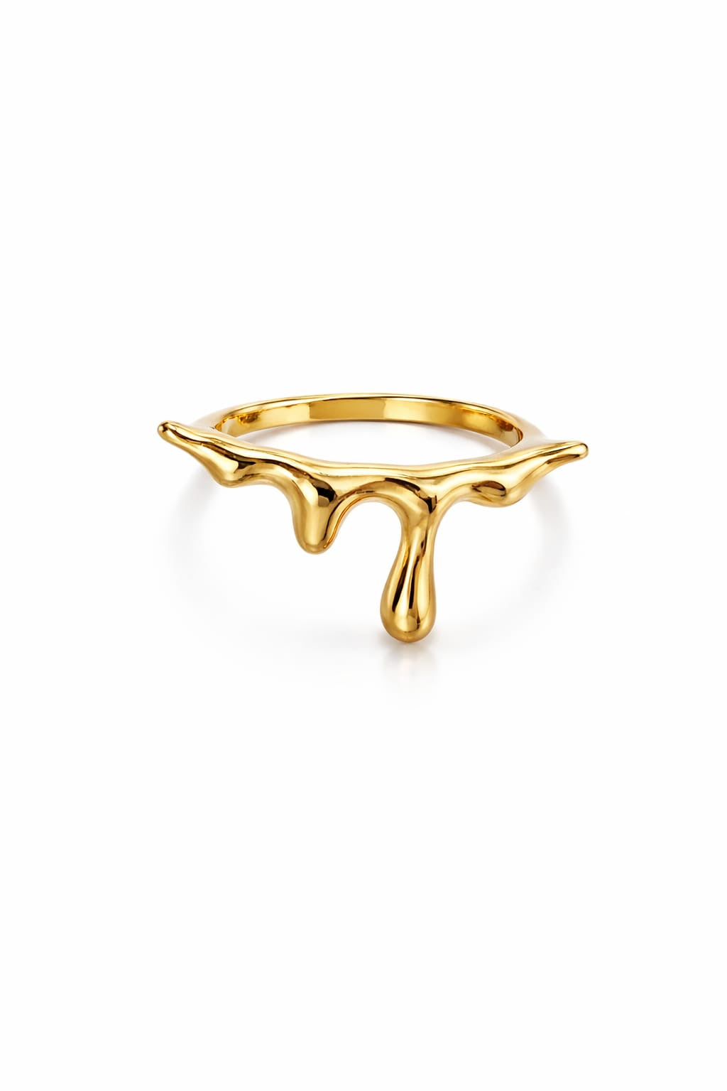 Melting Drip Ring – Adjustable Liquid-Effect Gold Ring