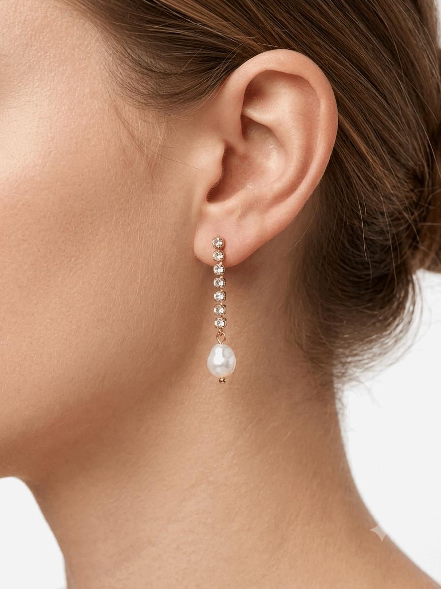 Shine Pearl Drop Earrings | Elegant Faux Pearl Dangle Earrings