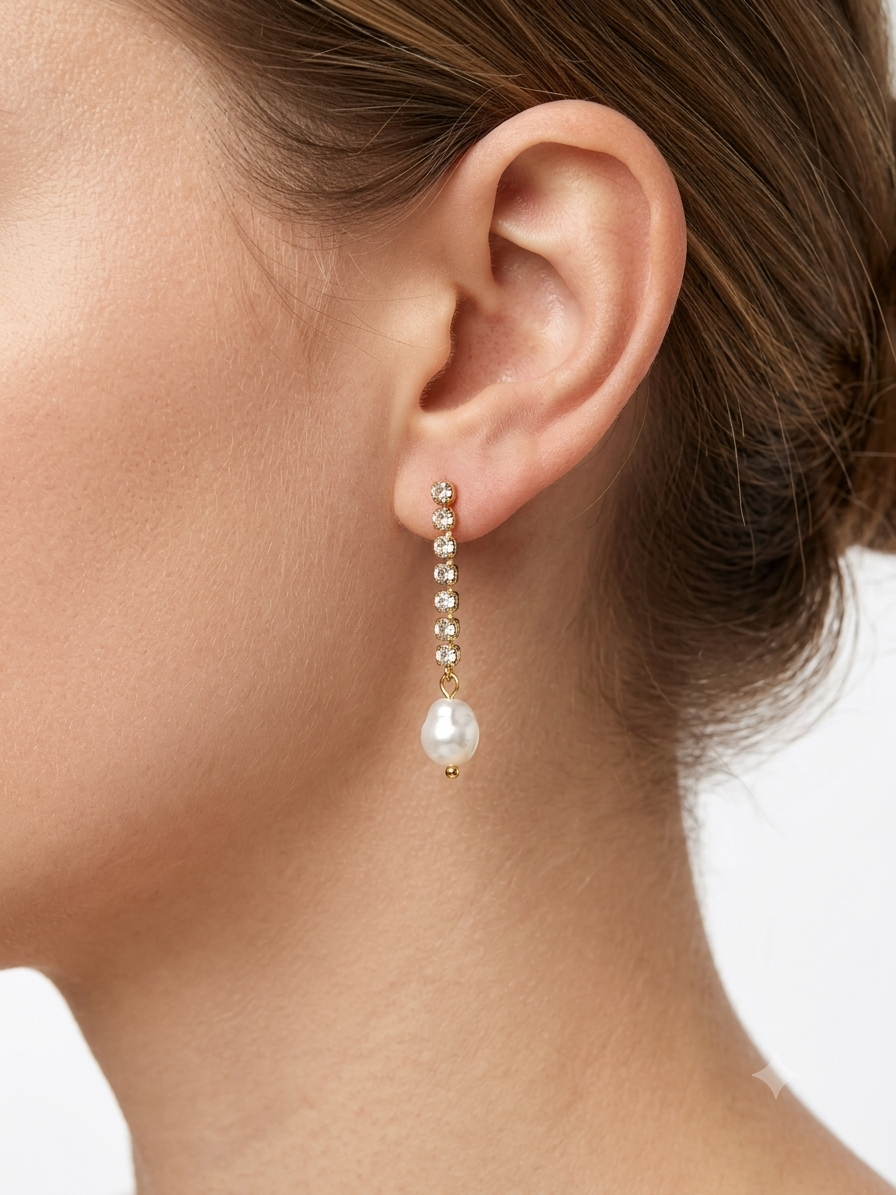 Shine Pearl Drop Earrings | Elegant Faux Pearl Dangle Earrings