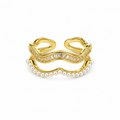 Pearl Waves Shine Adjustable Ring