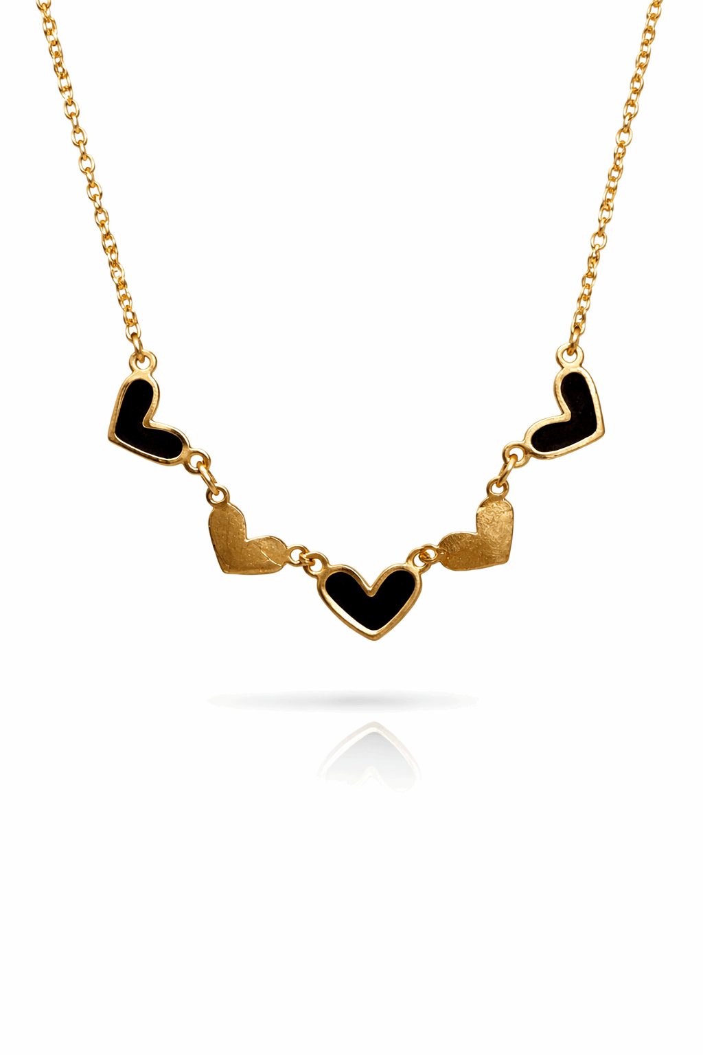 Black Heart Link Necklace | Edgy Heart Chain Jewellery