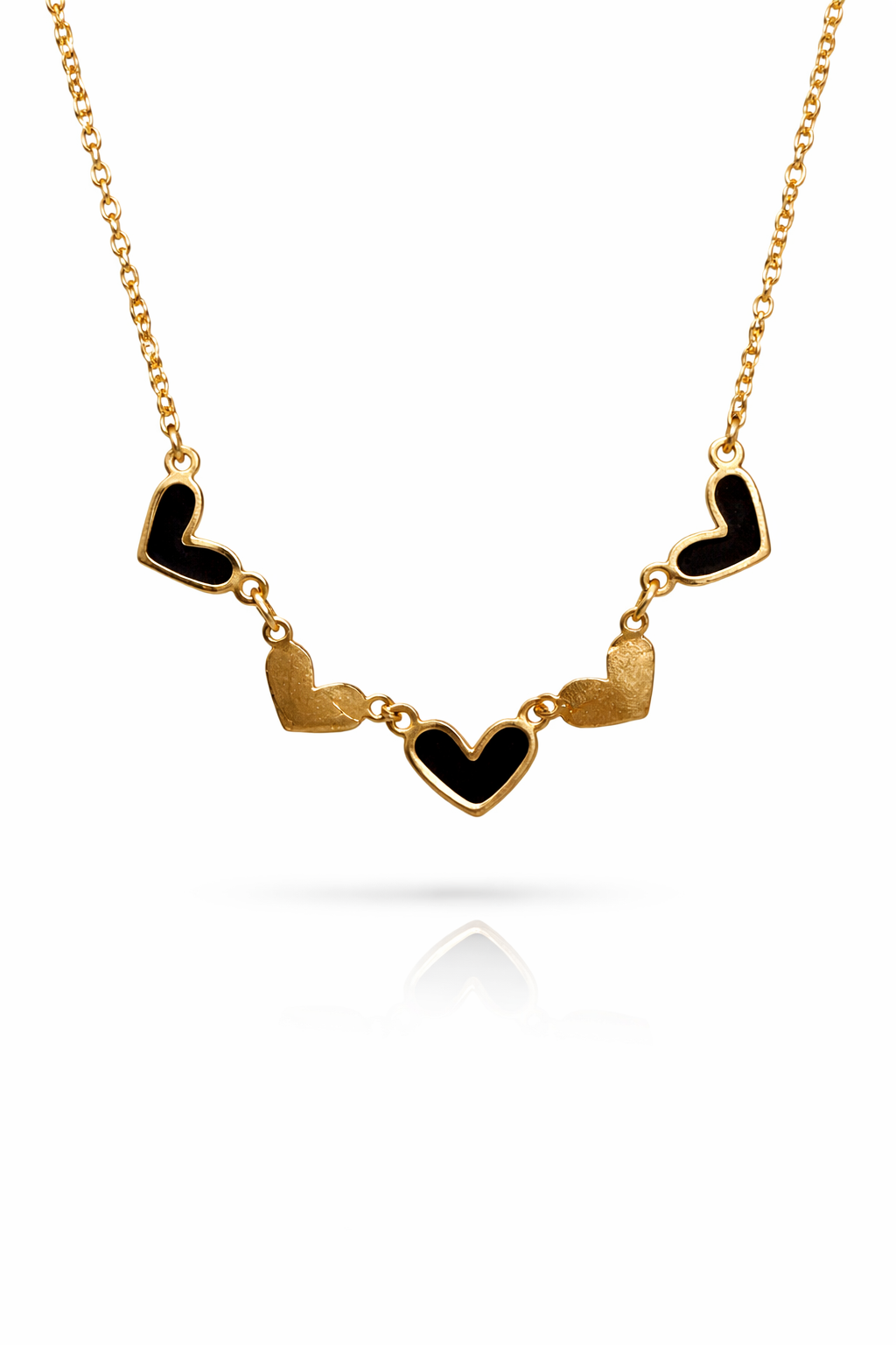 Black Heart Link Necklace | Edgy Heart Chain Jewellery