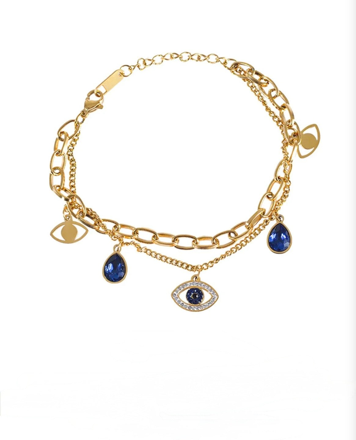 Evil Eye Multi-Charm Protection Bracelet