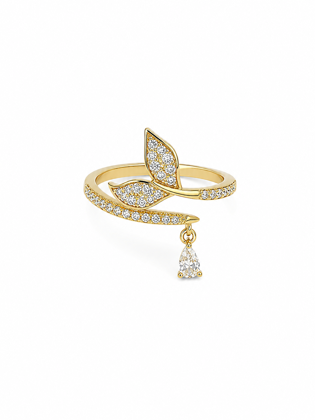 Fishtail Shine Drop Ring