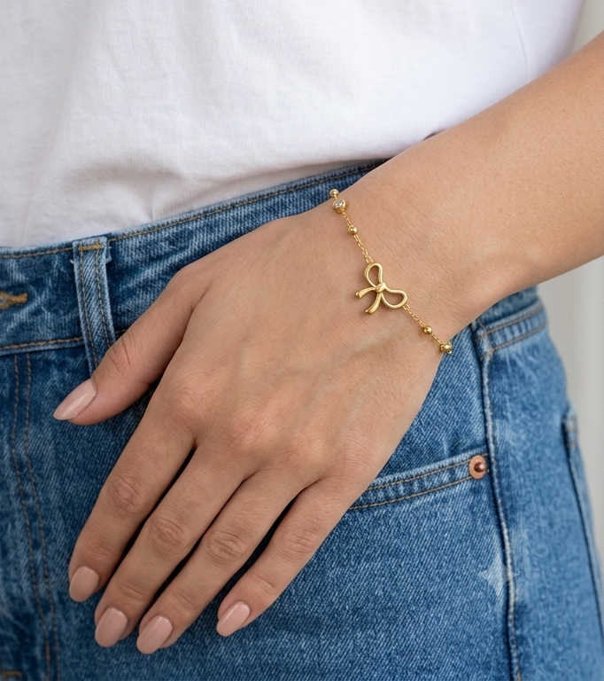 Mini Cute Bow Charm Bracelet