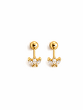 3 Leaf Stud | Gold Triple Leaf Stainless Steel Earrings (Pair)