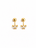 3 Leaf Stud | Gold Triple Leaf Stainless Steel Earrings (Pair)