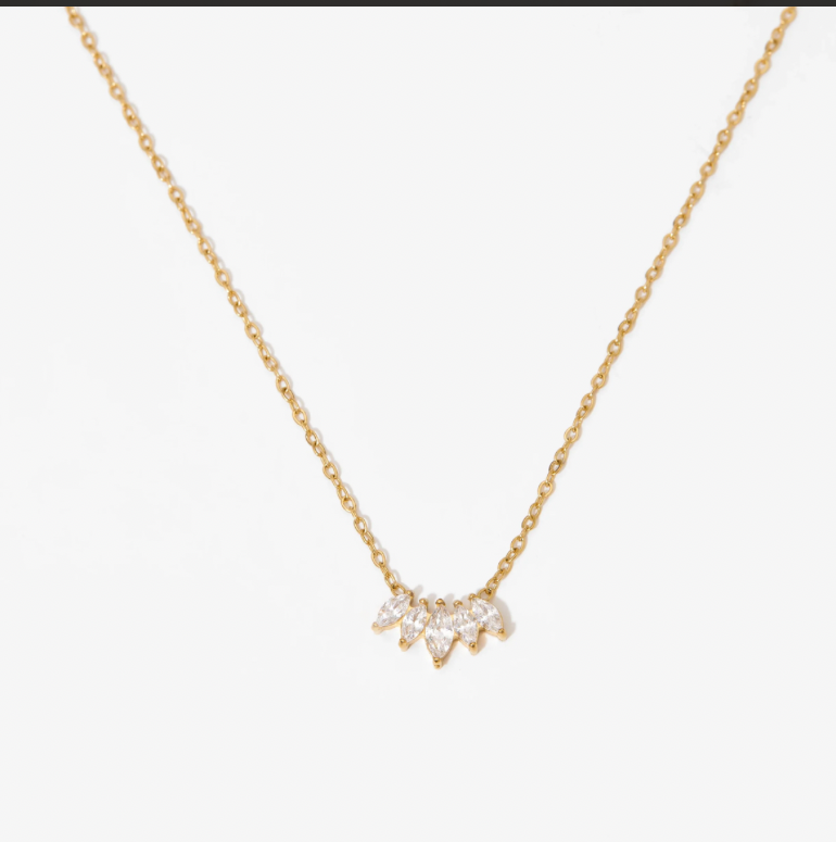 Crown Pendant Gold Necklace