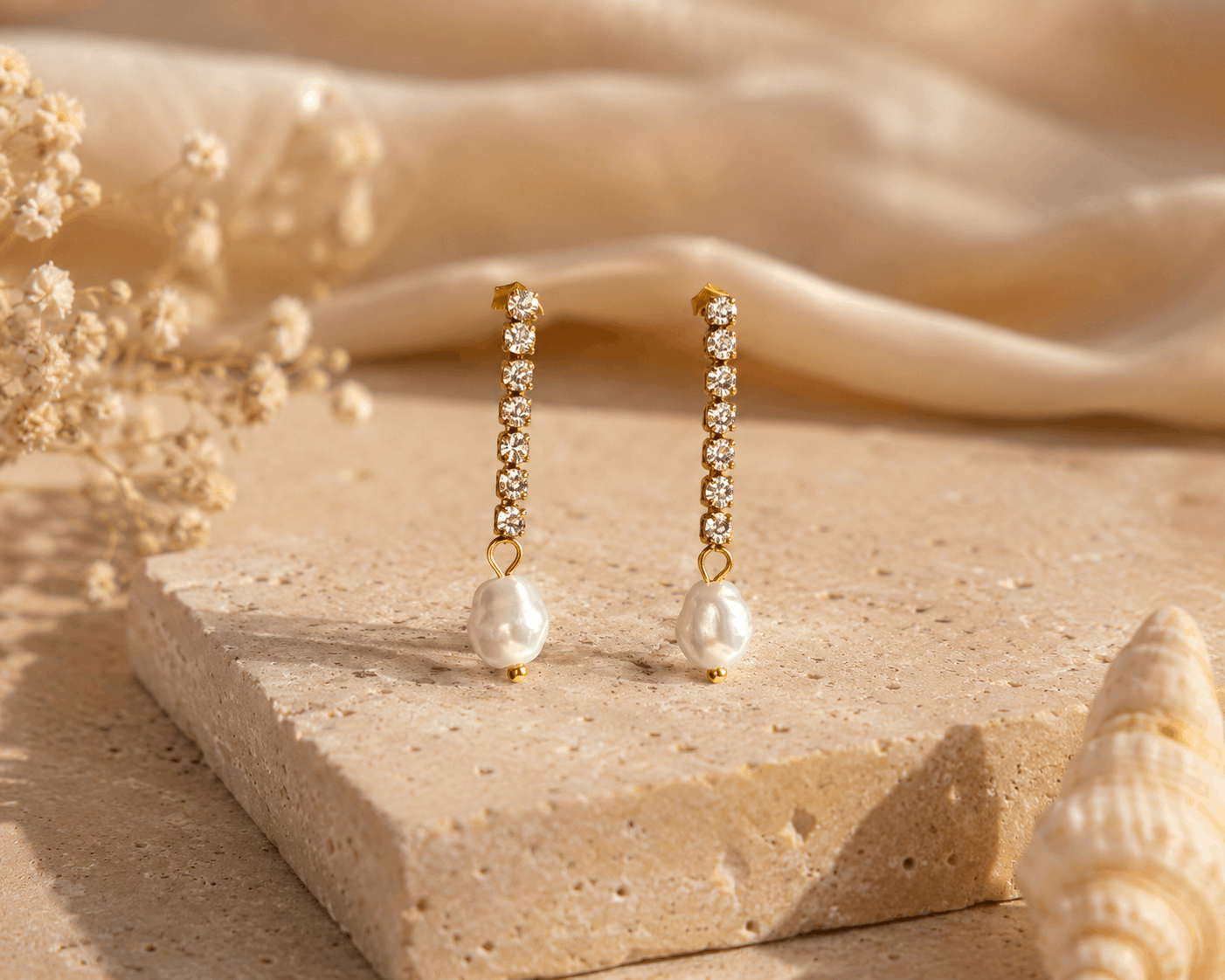 Shine Pearl Drop Earrings | Elegant Faux Pearl Dangle Earrings