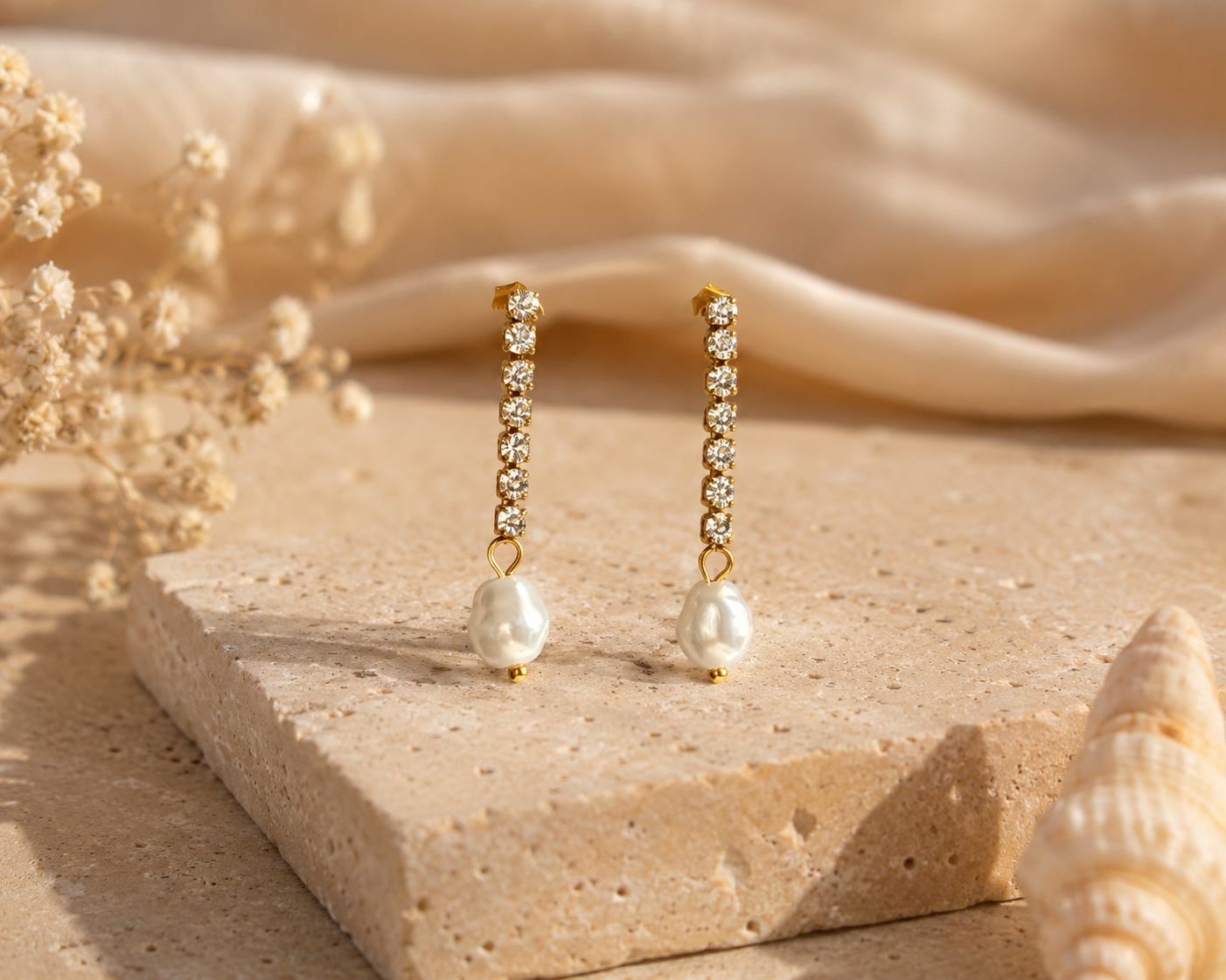 Shine Pearl Drop Earrings | Elegant Faux Pearl Dangle Earrings