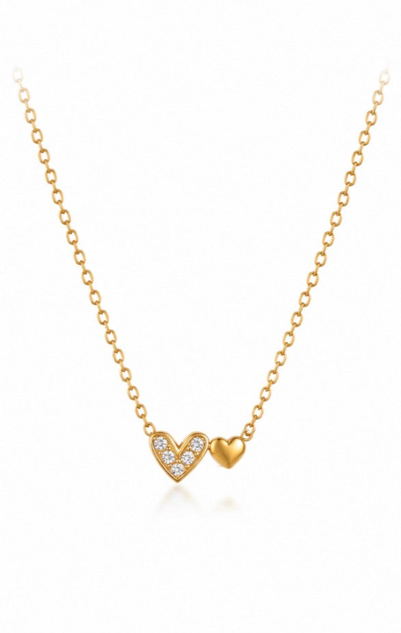 2 Heart shine necklace