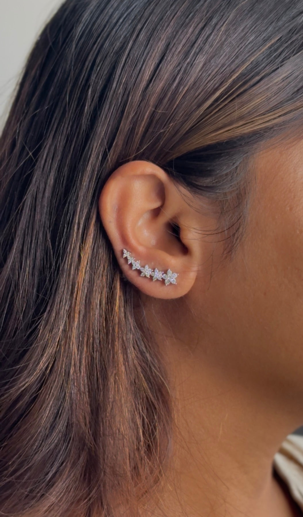 Floral Shine clip ons Earrings