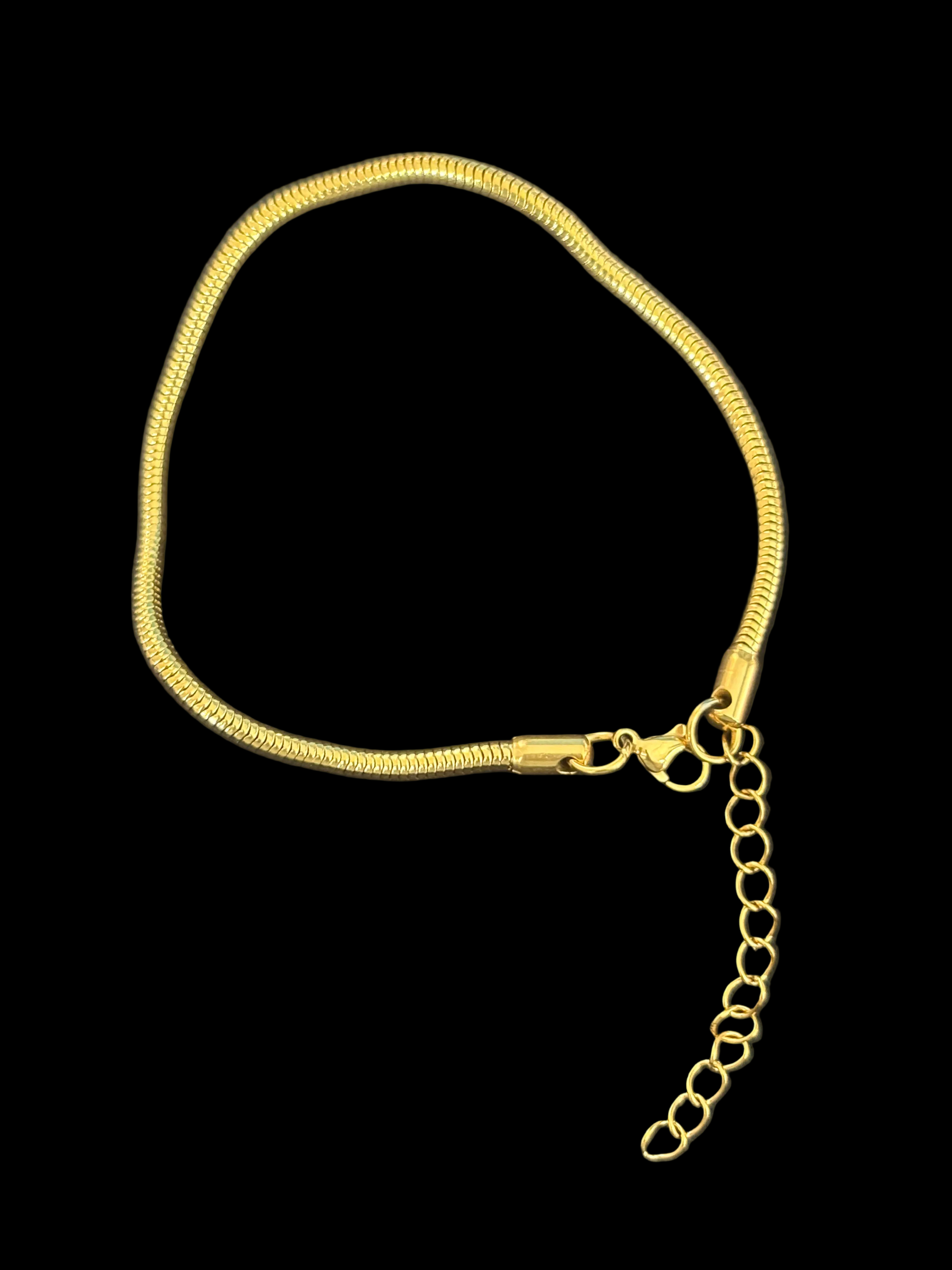 Thick Round Snake Anklet | Bold Serpentine Chain Anklet for Women
