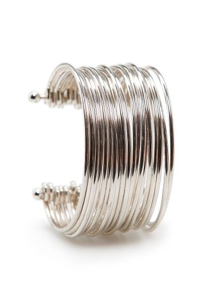 Silver Bangles Stack | Set of Adjustable Silver-Toned Bangles