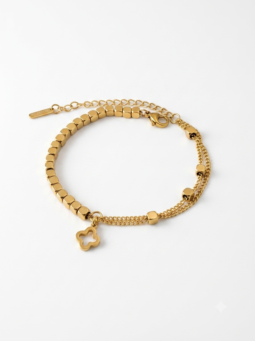 Clover Dice Charm Bracelet