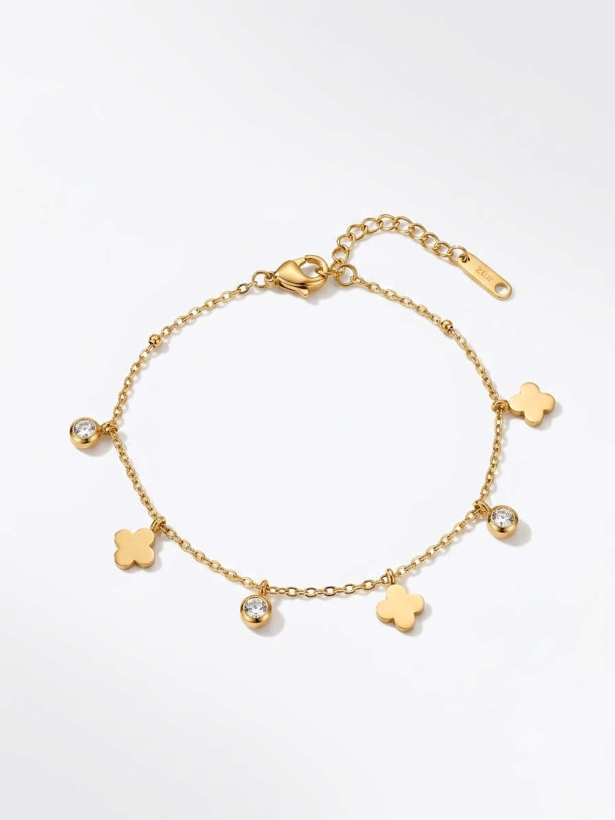 Clover Minimal Gold Bracelet
