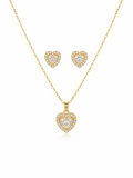 Heart Shine Jewellery Set | Romantic Heart Necklace & Earrings