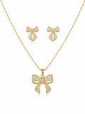 Bow Shine Jewellery Set | High-Gloss Bow Necklace & Earrings