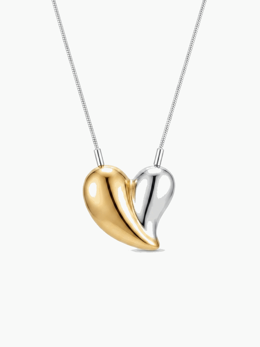 Twonic Chunky Heart Statement Necklace